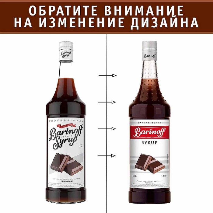 Сироп Barinoff со вкусом шоколада 1л ст/б