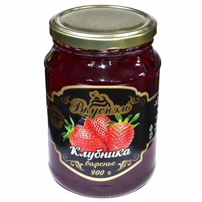 Варенье Вкуснэль клубника 900гр ст/б