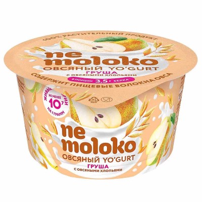 Десерт  овсяный Nemoloko груша-овсяные хлопья 130гр пэт