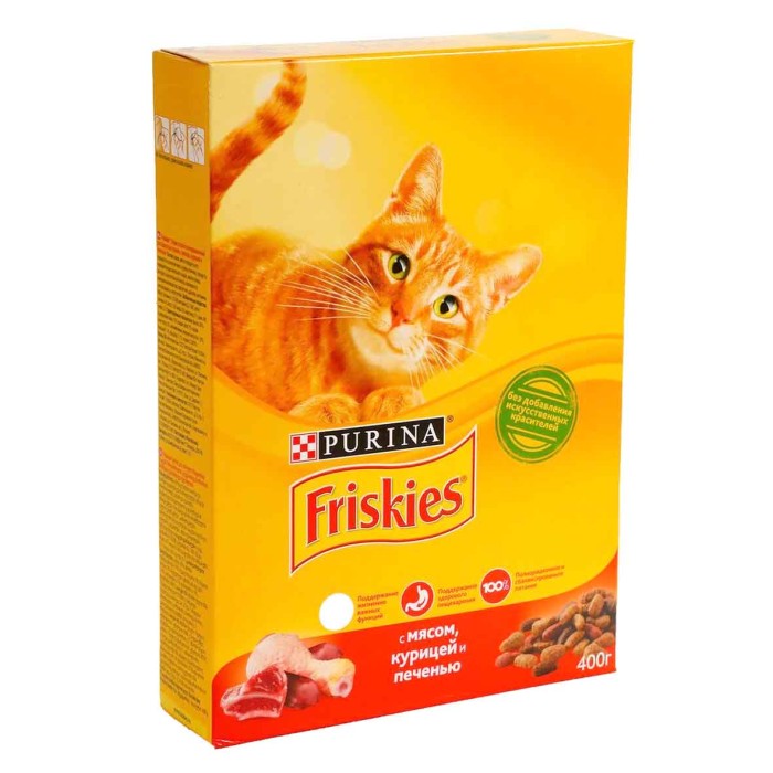 Корм для кошек Friskies мясо,курица,печень 400гр к/у