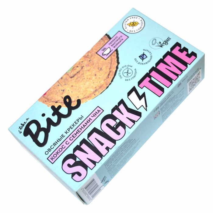Крекер Take Bite овсяные кокос-семена чиа 125гр к/у