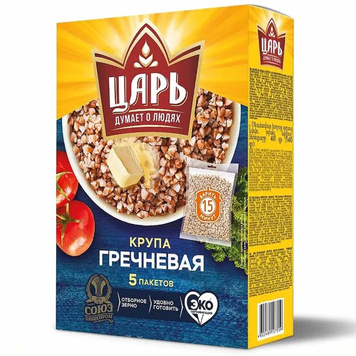 Крупа гречневая Царь 400гр к/у