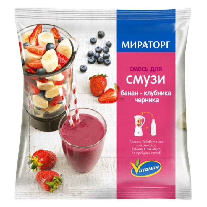 Смесь для смузи Мираторг клубника и банан 300гр м/у