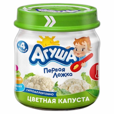 Пюре Агуша цветная капуста 80гр ст/б