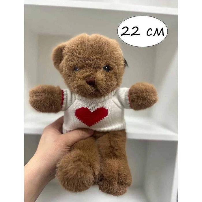 Игрушка мягкая Мишка в кофте сердечко №16