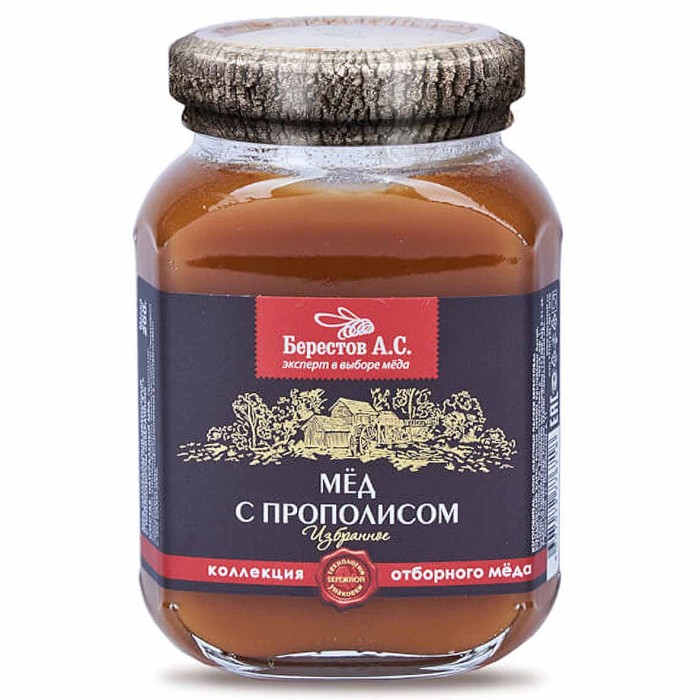 Мед Берестов с прополисом 200гр ст/б