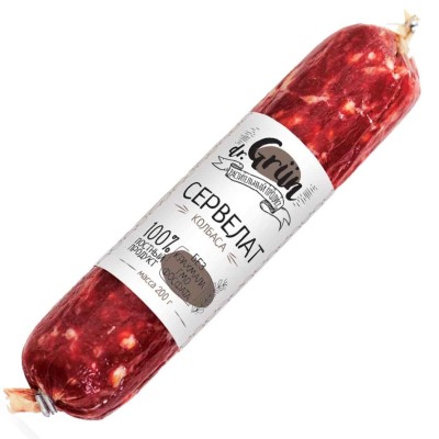 Продукт растительный Dr.Grun Колбаса п/к Сервелат 200гр в/у