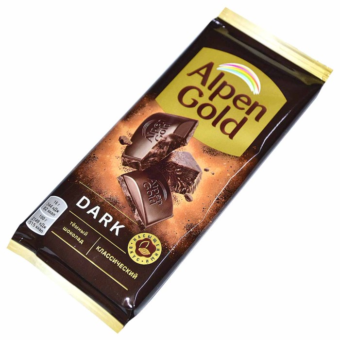 Шоколад Alpen Gold Темный классический 80гр м/у