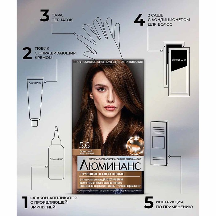Краска для волос Luminanc 5.6 Бархатный каштан 170мл к/у