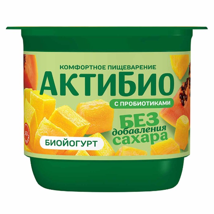 Биойогурт Актибио манго-папайя 3% 130гр пэт