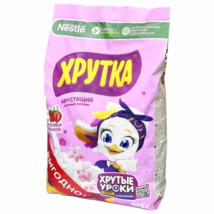 Завтрак готовый Хрутка Клубника,ваниль 375гр м/у