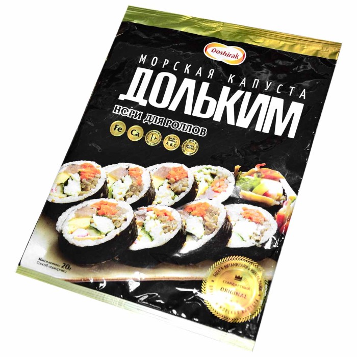 Капуста морская Doshirak ДольКим для суши и роллов торговой марки 20гр м/у