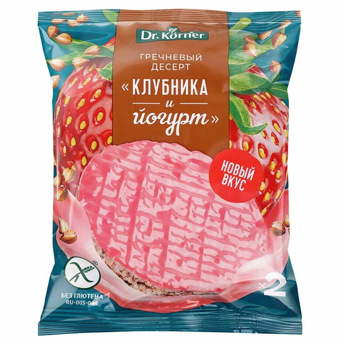 Десерт злаковый Dr.Korner гречневый клубника и йогурт 34гр м/у