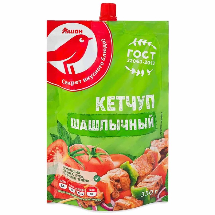 Кетчуп Ашан Шашлычный 350гр д/п