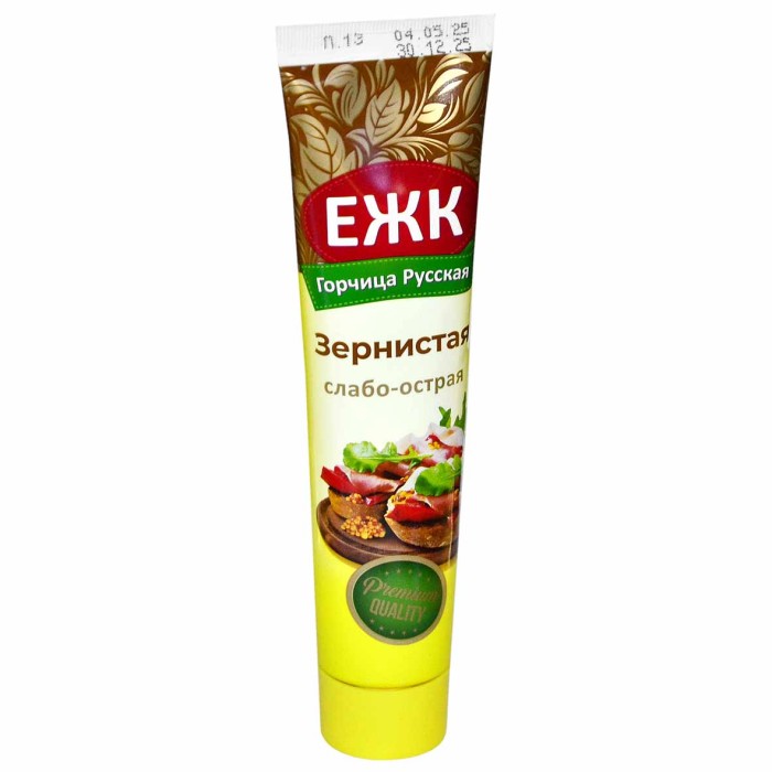 Горчица ЕЖК Зернистая 130гр туба