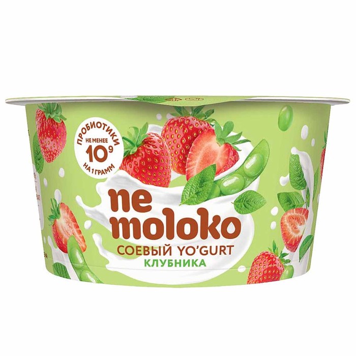 Йогурт соевый Nemoloko с клубникой 5% 130 гр пэт