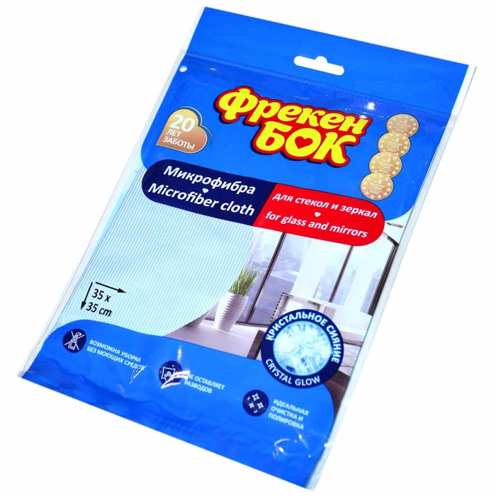 Салфетка для стекол и зеркал Фрекен Бок микрофибра м/у