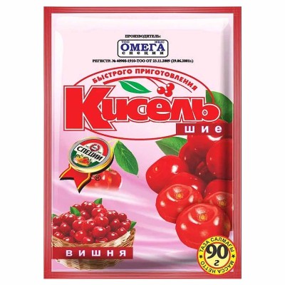 Кисель Омега вишня 90гр м/у