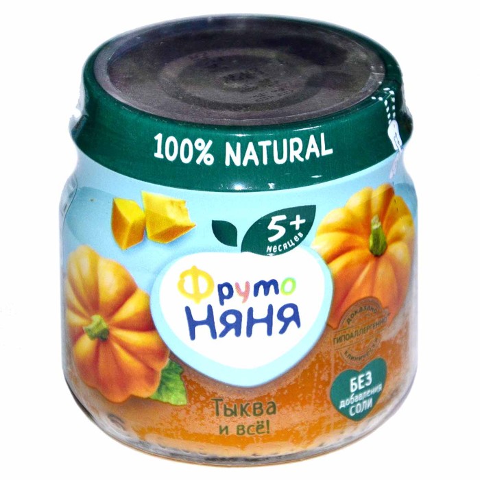 Пюре ФрутоНяня тыквенное с 5мес 80гр ст/б