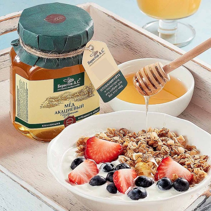 Мед Берестов Избранное Акациевый 200гр ст/б