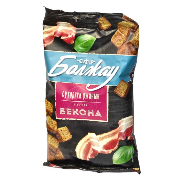 Сухарики Болжау ржаные вкус бекон 100гр м/у