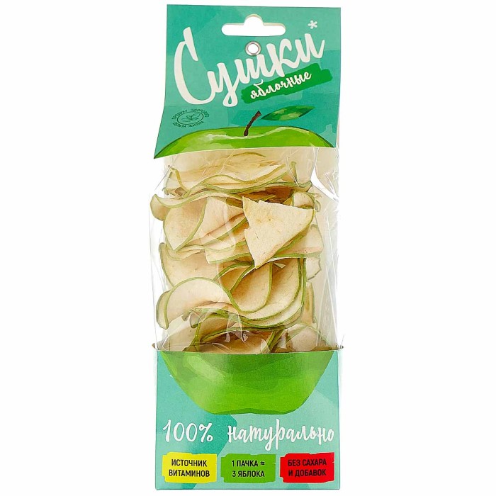 Чипсы фруктовые Сушки зеленое яблоко 30гр к/у
