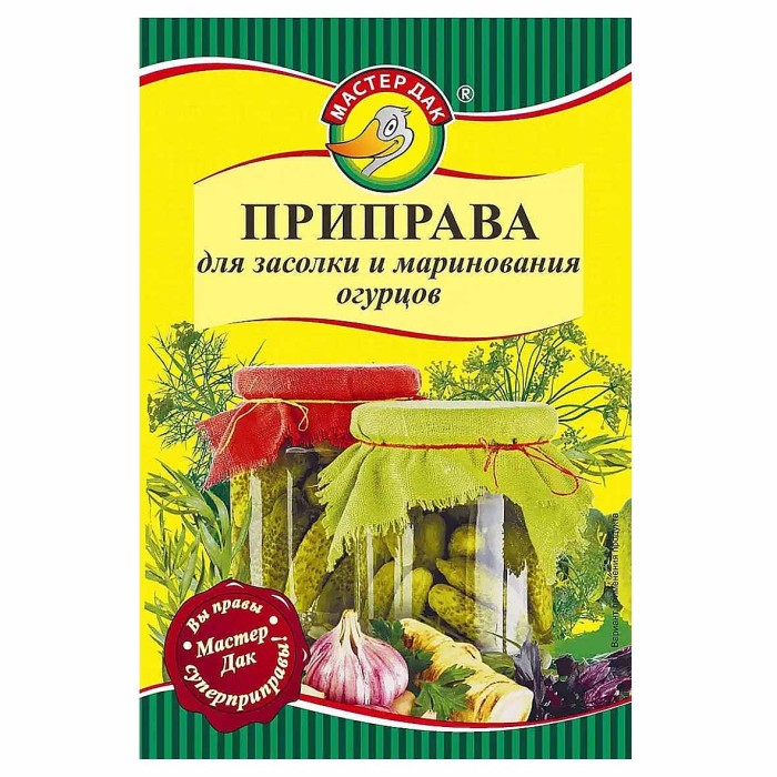 Приправа Мастер Дак для засолки и маринования огурцов 30гр м/у