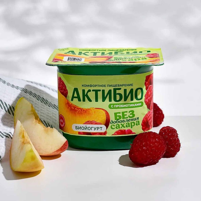 Биойогурт Актибио персик-малина 3% 130гр пэт