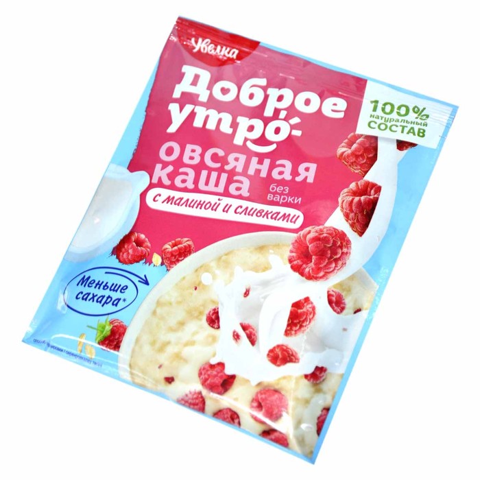 Каша овсяная Увелка с малиной и сливками 40гр м/у