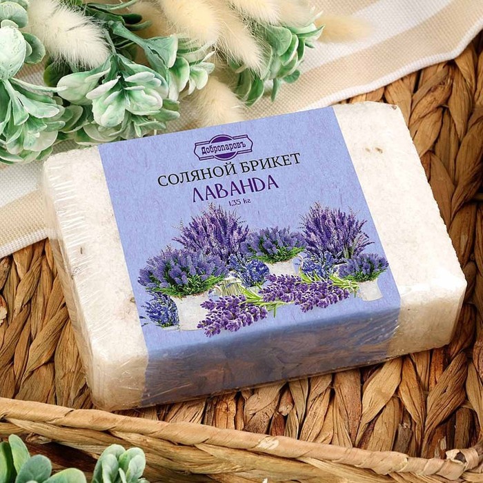 Брикет соляной Добропаровъ с травами лаванда 1,35кг