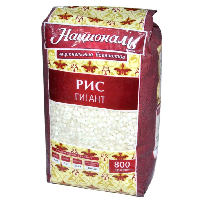 Крупа рис Националь Гигант 800гр м/у
