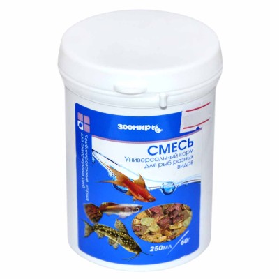 Корм для рыб Зоомир смесь 60гр пэт