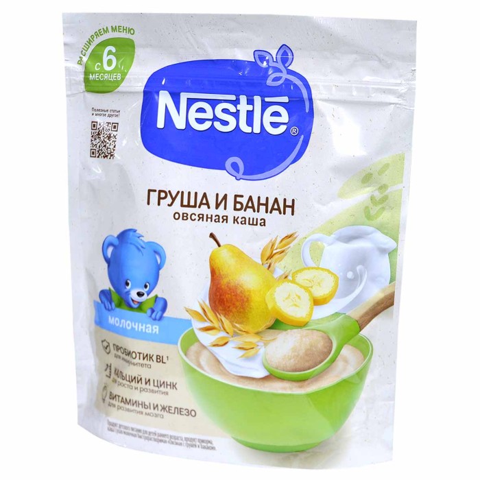 Каша Nestle овсяная молочная груша,банан 200гр д/п
