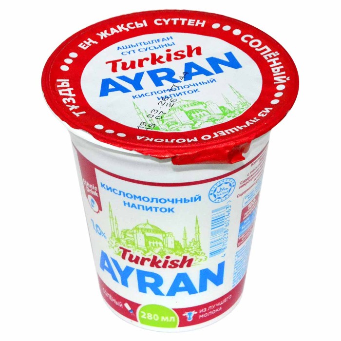 Напиток кисломолочный Ayran 1% 280мл т/п