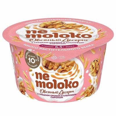 Десерт Nemoloko овсяный грецкий орех-кленовый сироп 130гр пэт