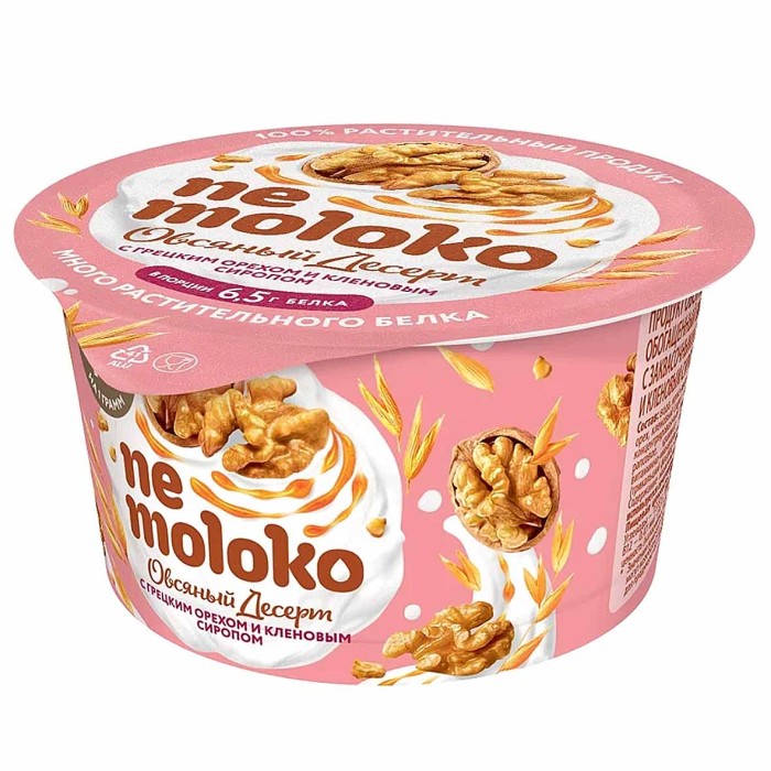Десерт Nemoloko овсяный грецкий орех-кленовый сироп 130гр пэт