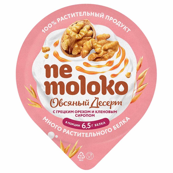 Десерт Nemoloko овсяный грецкий орех-кленовый сироп 130гр пэт