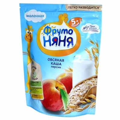 Каша ФрутоНяня овсяная молочная с персиком с 5мес 200гр к/у