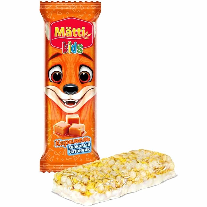 Батончик мюсли Mätti Kids Злаковый карамель 24гр м/у