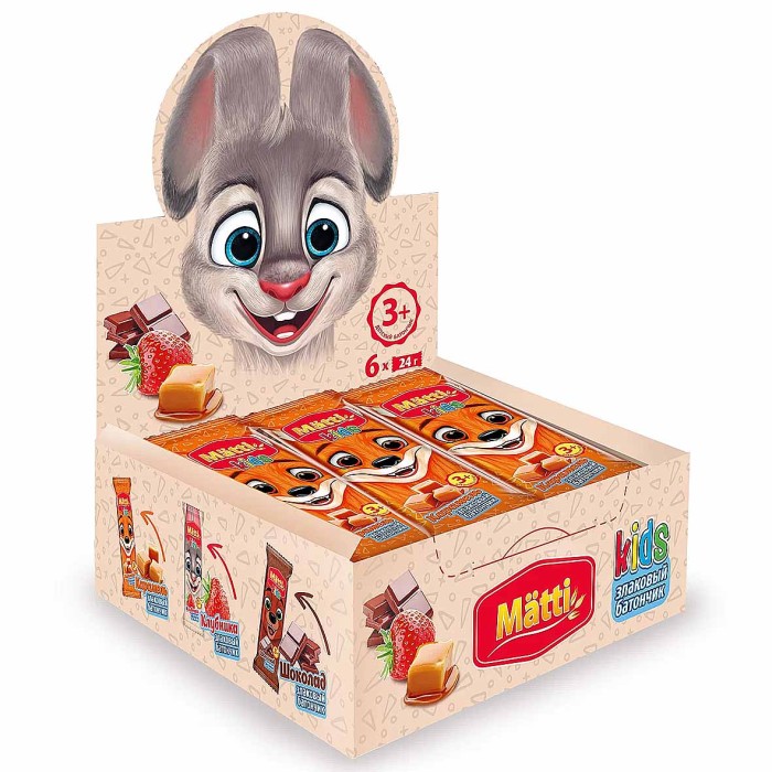 Батончик мюсли Mätti Kids Злаковый карамель 24гр м/у