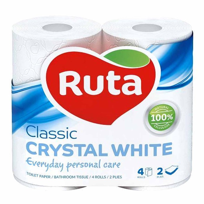 Бумага туалетная Ruta Classic белая 2сл 4рул