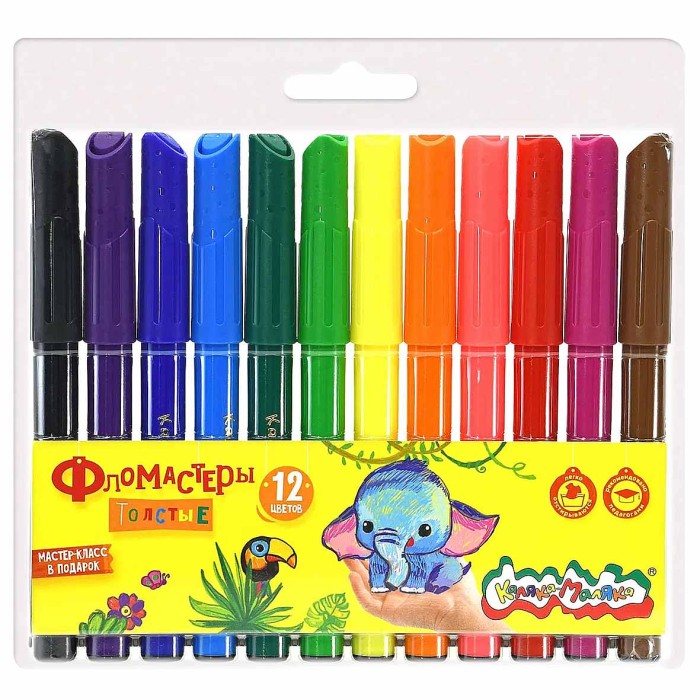 Фломастеры Каляка-Маляка толстые 12цв артФТКМ12