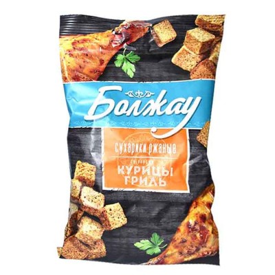 Сухарики Болжау ржаные вкус курица гриль 100гр м/у