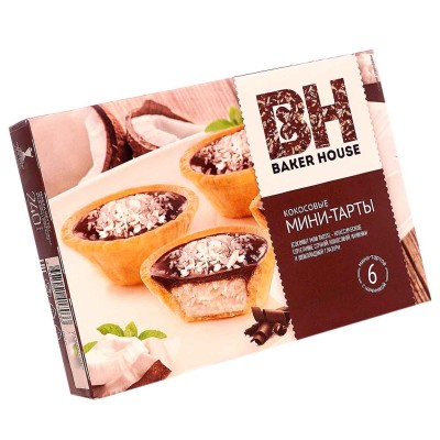 Мини-тарты Baker Hause кокос 240гр к/у
