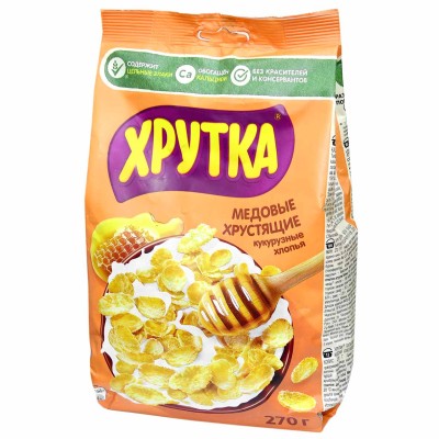 Завтрак готовый Хрутка мёдовые хлопья 270гр м/у