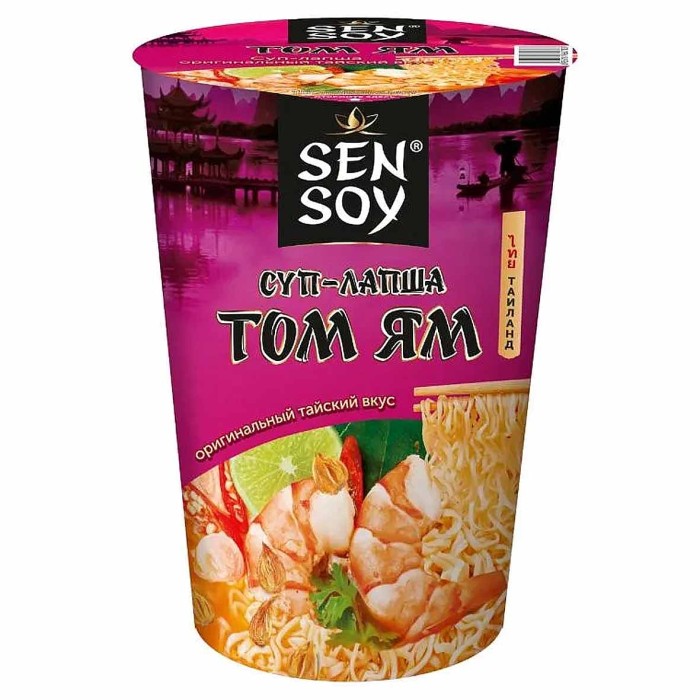 Суп-лапша Sen Soy Том Ям 65гр стакан