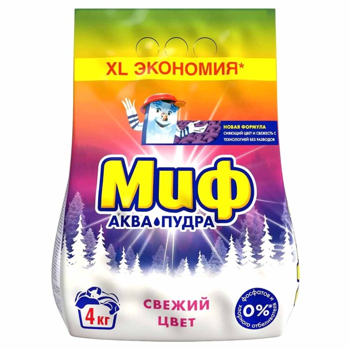 Порошок для стирки Миф Cвежий цвет автомат 4кг м/у