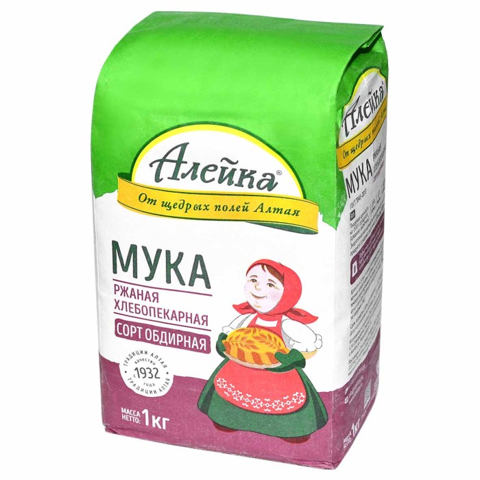 Мука Алейка ржаная 1кг м/у