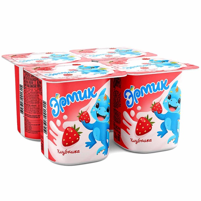 Йогурт Эрмик клубника 2,5% 110гр пэт