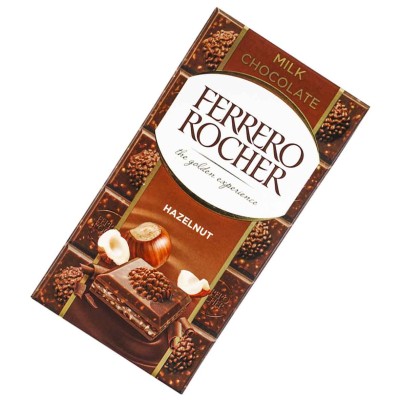Шоколад Ferrero Rocher Молочный с лесным орехом 90гр м/у